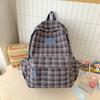 Schoolbag Autumn and Winter New Retro Plaid Backpack Female College Student Korean Version Large Capacity Lightweight Backpack College Style 