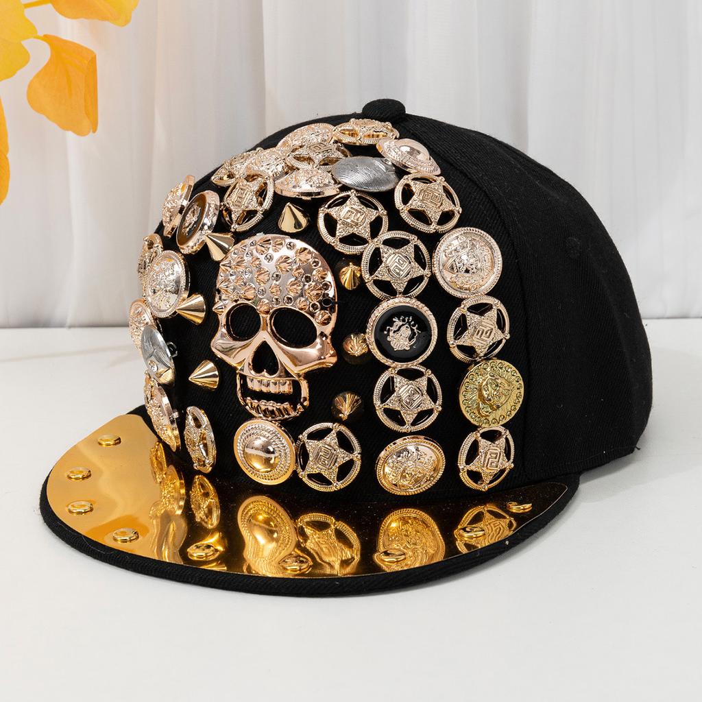 JYL TS DIY Rivet Baseball Cap Personality Decor Hip Hop Cap Cotton Fabric