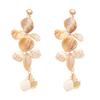 Ocean wind shell piece starfish silver needle earrings personalized vacation style temperament European and American niche high-end earrings women