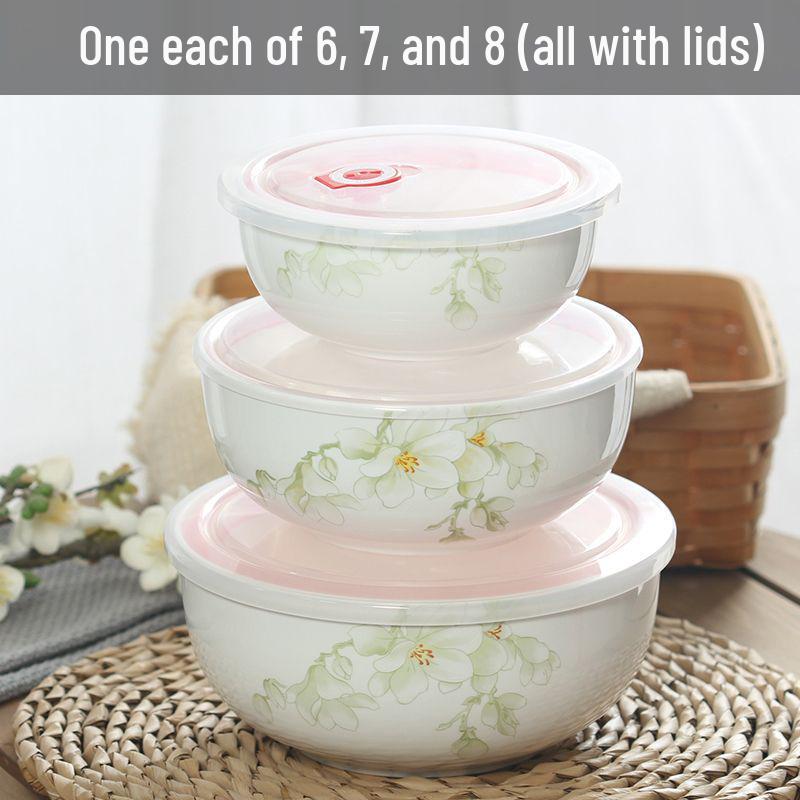 7-Inch Japanese Bone China Ramen Bowl with Lid