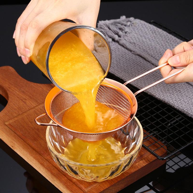1 Pcs Quality Fine Mesh Stainless Steel Strainers with Resting Ear Design And Handle for Kitchen Rice Juice Soy Milk Hot Pot