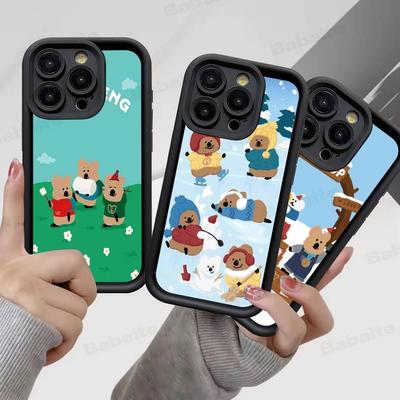 Niedliche Quokka-Bären-Handyhülle für iPhone 11, 12, 13, 16, 15, 17, 14 Pro Max – Weiche Silikonhülle