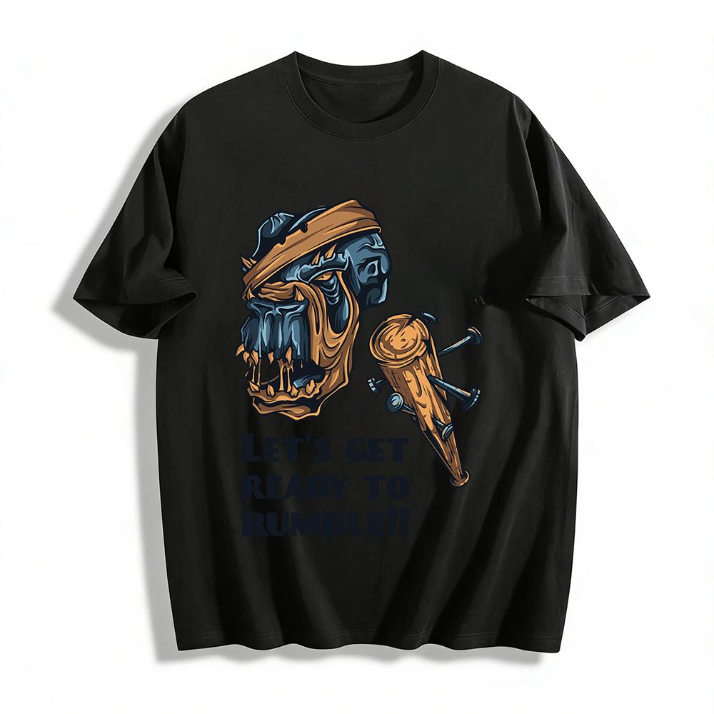 Vintage Angry Gorilla Print Streetwear Boxing Style Casual Tee Pure cotton T-shirt XXS