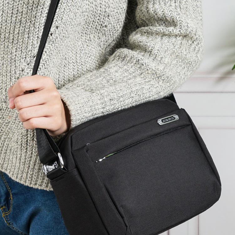 Men's Waterproof Oxford Cloth Crossbody Bag - Fashionable Business Shoulder Bag with Charging Feature
