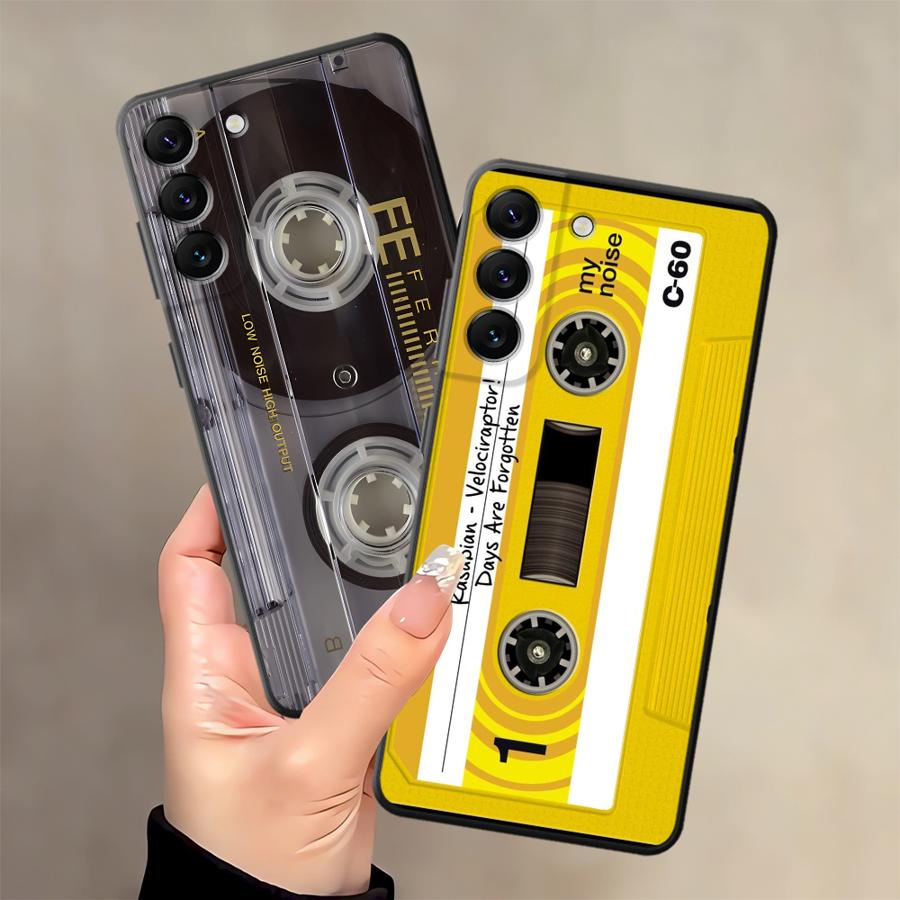 Retro Cassette Tape Case for Samsung Galaxy A41 A24 A55 A26 A72 A36 A23 A53 A32 A22 A52 A51 A73 A35 A25 A71 Black Soft Phone