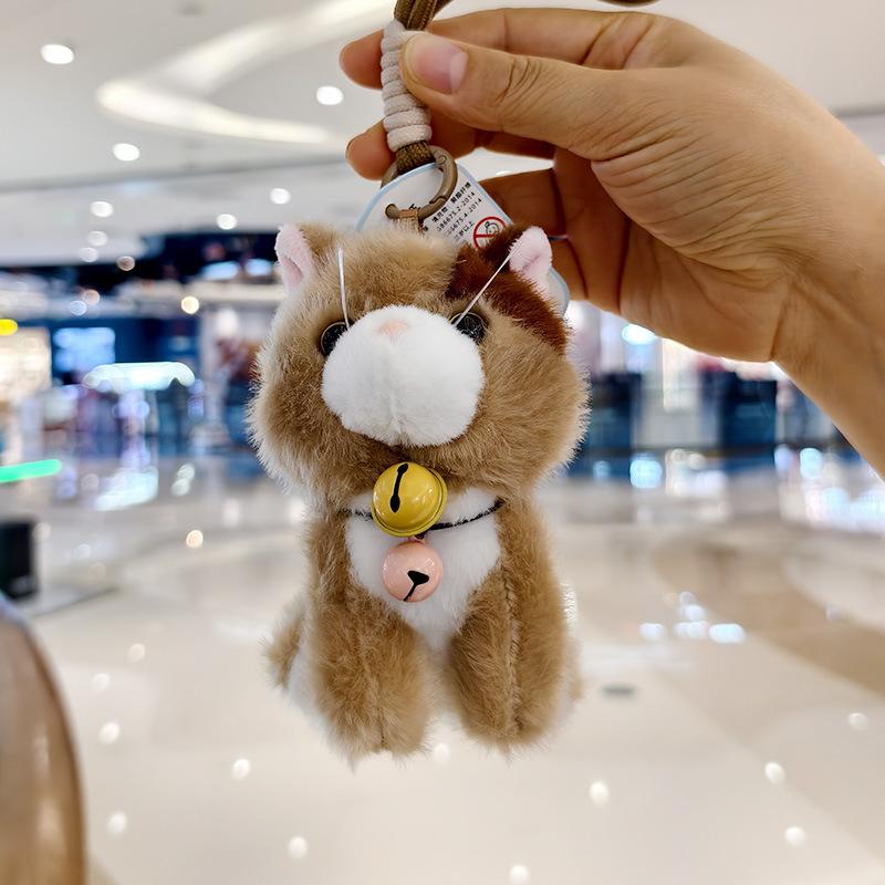 Cute Plush Kitten Keychain Bag Charm Adorable Cartoon Cat Doll Pendant Accessory