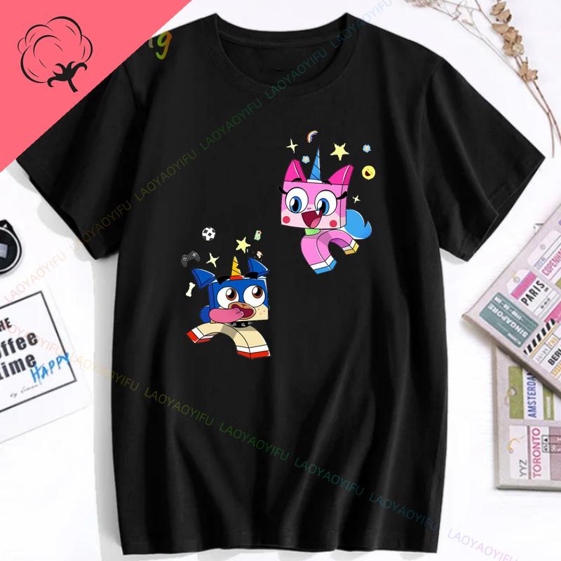 Unikitty Cat Print Funny Tee Shirt Cute 90s  Funny Tee Man Womens 100 Cotton Short Sleeves Couple Birthday Gift Party Shirt
