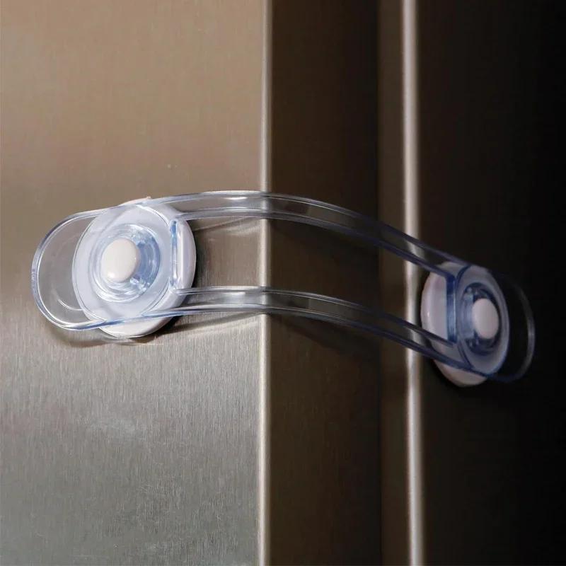 Multi-functional Child Safety Lock Transparent Anti-Opening Soft Strap Drawer & Refrigerator Lock for Home Security