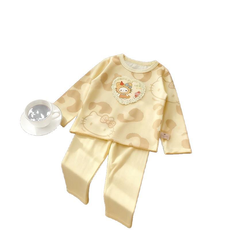 Cartoon Long-Sleeve Home Wear Set: Spring & Autumn Long Pants for Men, Women, & Children