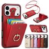 Strap Crossbody Leather Phone Case for iPhone 17 Pro Max Air 17E 16E 16 Plus 15 Pro 14 13 Mini 12 11 Ring Card Holder Bag Cover