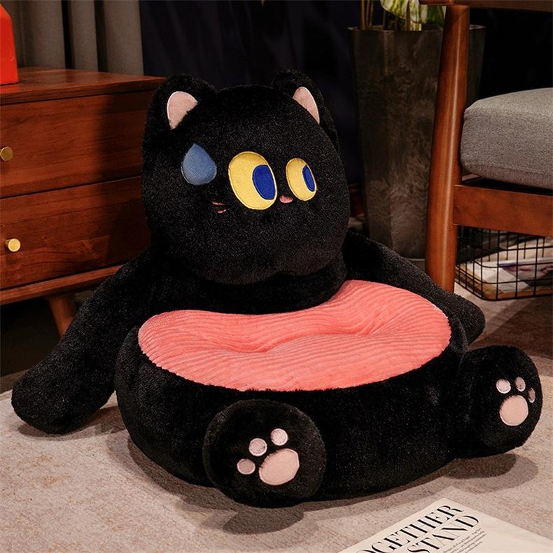Cartoon Cat Plush Futon Thickening Seat Cushion Waist Against One Tatami Bedroom Floor Soft Mat Non-slip Chair Cushion