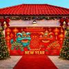 New Year's Door Background Cloth, New Year's Eve Party Decoration Background Cloth, Outdoor Scene Layout Hanging Cloth