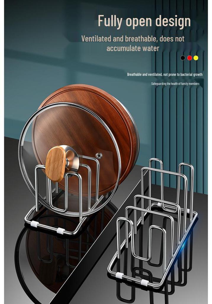 Stainless Steel Kitchen Cutting Board & Pot Lid Holder