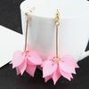 Store Blomstrende Blomsteranheng Dameøreringer Plast Koreanske Hengende Øreringer boucle d'oreille brincos Engros Øre Zirkon