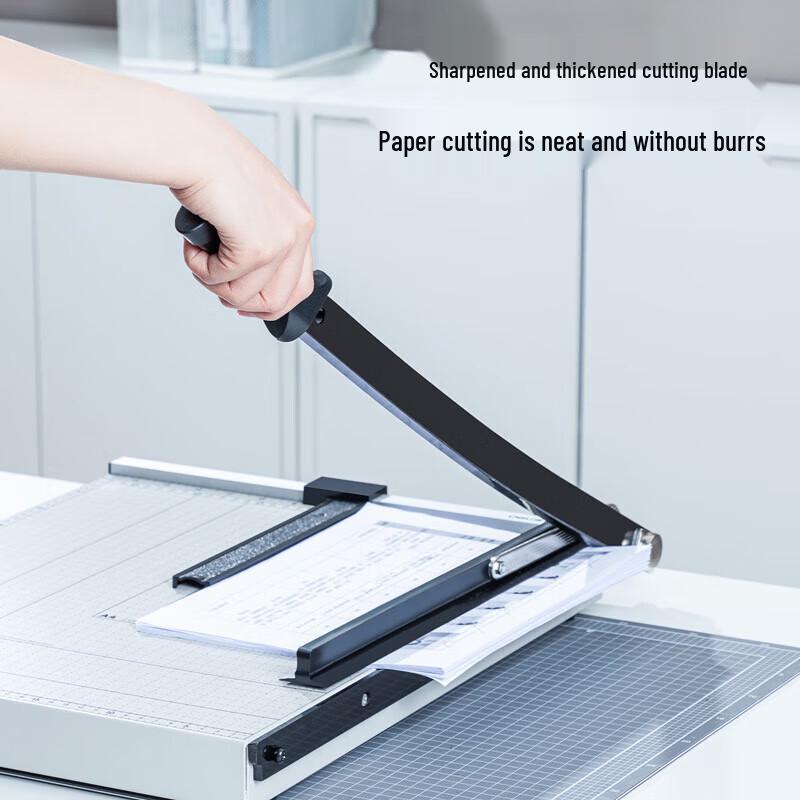 Deli 8012 Manual Steel Paper Cutter (460x380mm) CN Plug (adapter Included)
