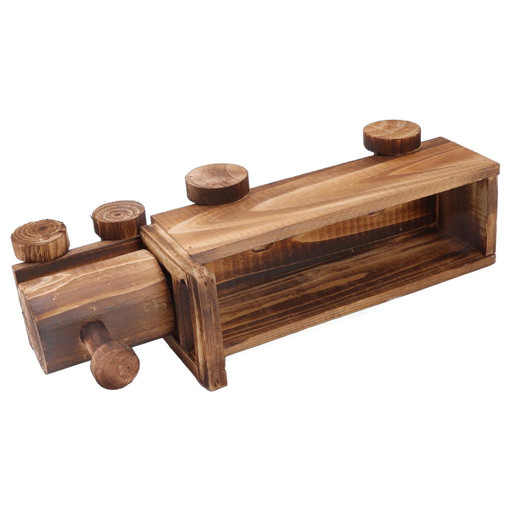 Wooden Flower Pot Cartoon Train Shape Good Ventilation Succulent Flower Pot Decoration for Garden