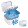 East Leaf Mouthpiece Case, Denture Case, Cleaning Case, Retainer Case with Drainage, WetDry Separation, Lockable, Waterproof, Portable, with Storage,