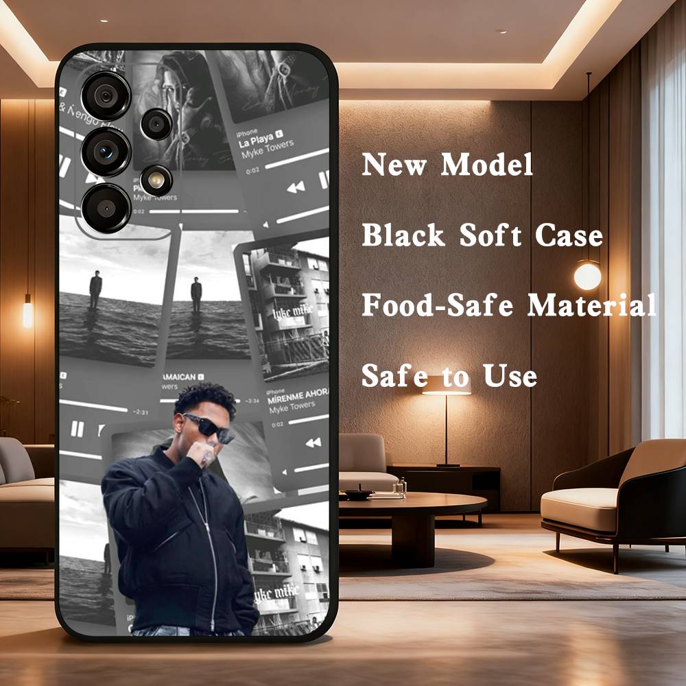 

Singer M-Myke T-Towers Cool Phone Case For Samsung Galaxy A73,31,32,72,41,J7,8,9,53,52,71,22,Note Soft Black Silicone Cover SamsungA30