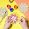 10pcs Wooden Flower Ornaments Unfinished Wooden Slices with Hole Wooden Blank Christmas Hanging Ornaments for DIY Crafts