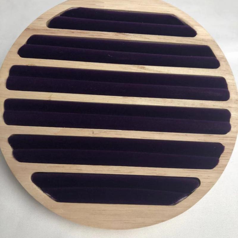 Wood Round Shape Jewelry Tray Ring Earrings Bracelet Display Plate Jewellery Storage Stand Counter Props