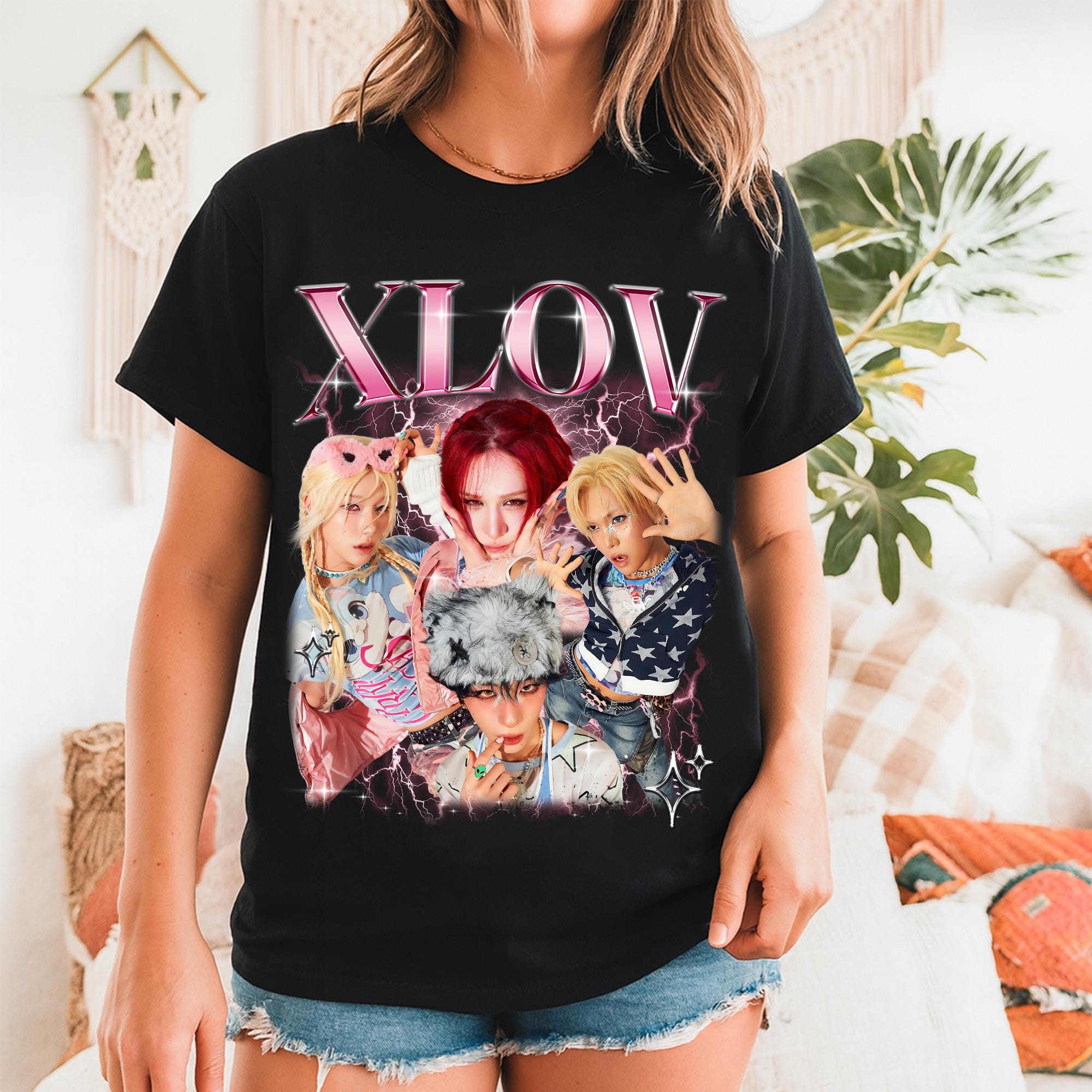 Retro XLOV Kpop Graphics Tshirt Xlov UXLXVE Album Shirt Xlov Rizz Shirt XLOV Kpop Members Tee Sweater S