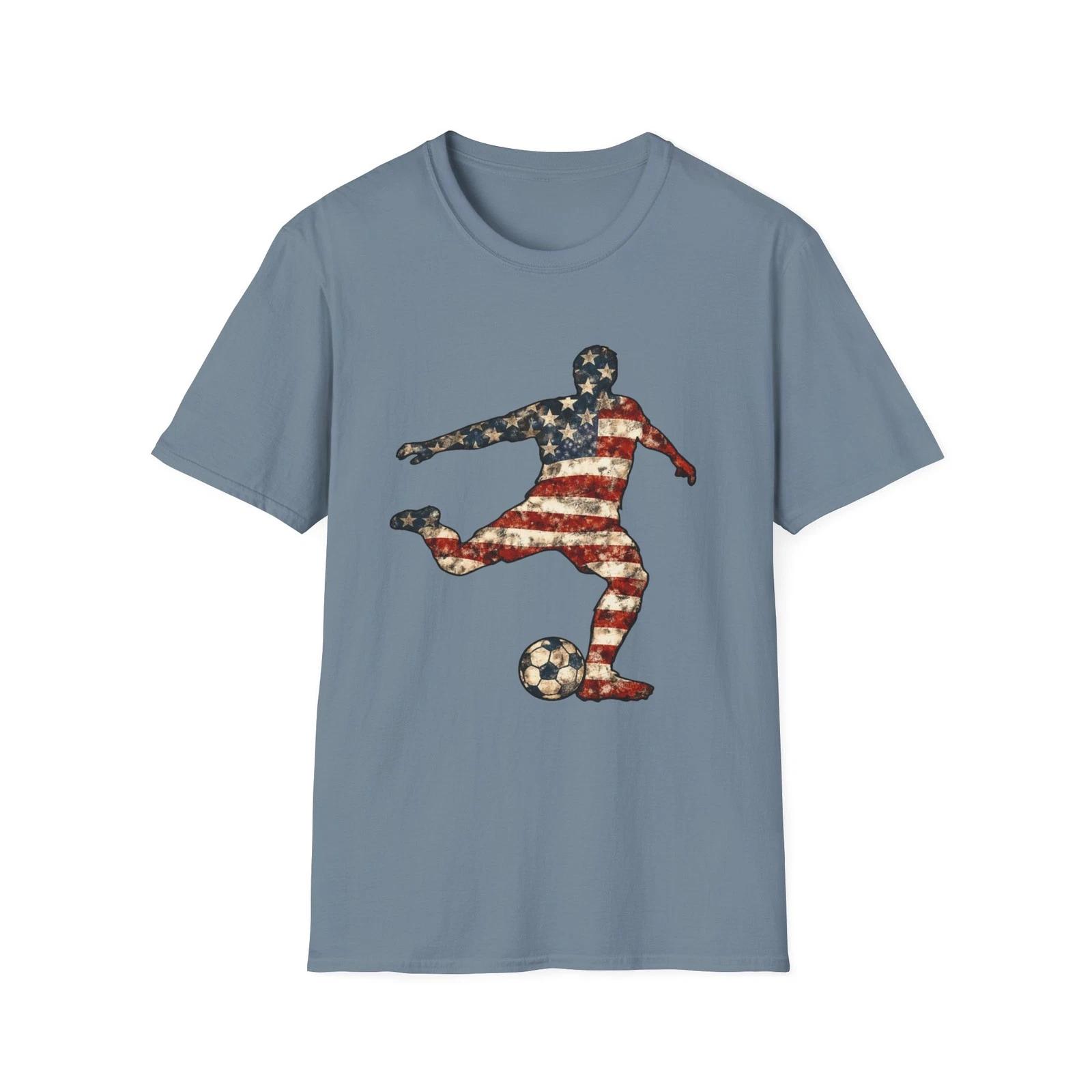 American Flag Soccer Player Children s Children s T Children s T-shirt | USA Patriotic Soccer Tee 160
