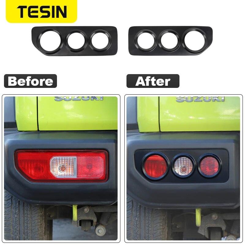 TESIN Car Rear Tail Light Lamp Decoration Cover For Suzuki Jimny JB74      Lamp Hoods Exterior Accessories