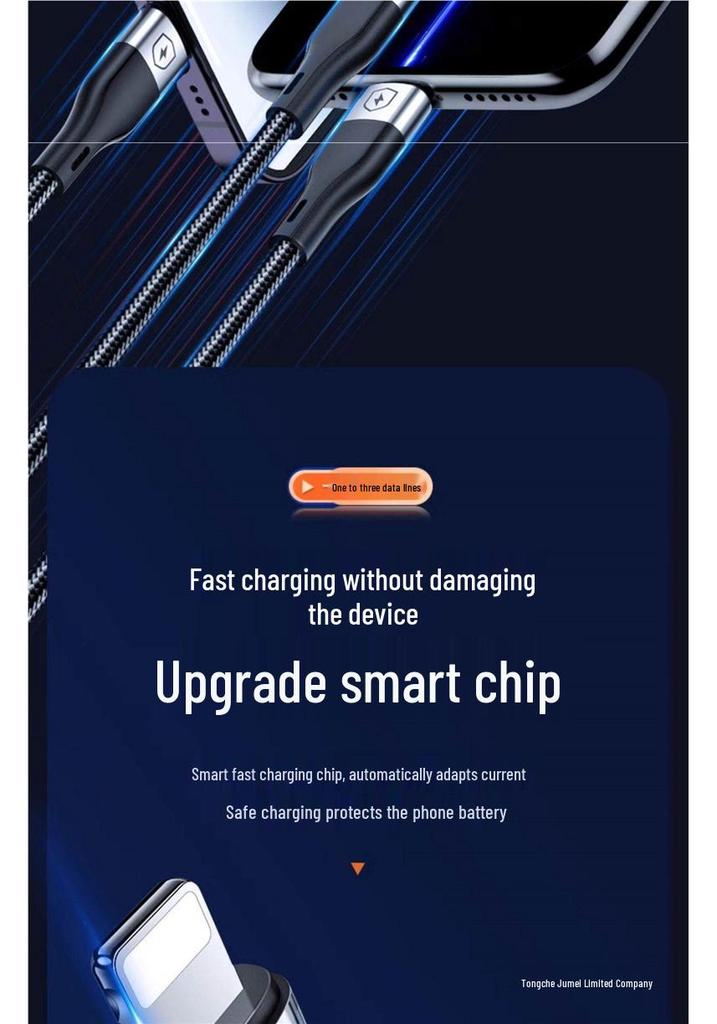 Fast Charging 3-in-1 Universal Multi-Head Phone Charger Cable
