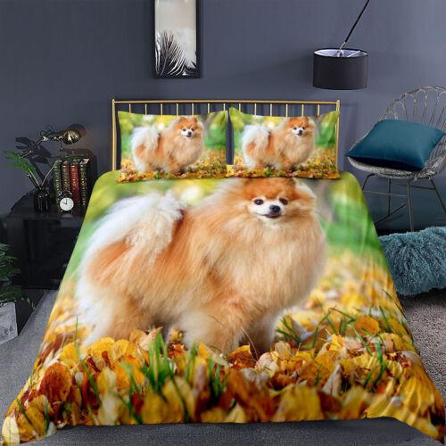 Dog Printed Bedding Set 2/3PCS Duvet Cover & Pillowcase Doona Quilt Cover