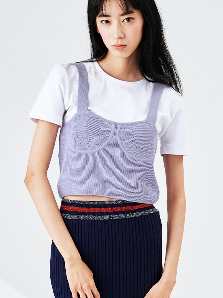 ROHEE APPAREL Bustier Knit Top / Violet