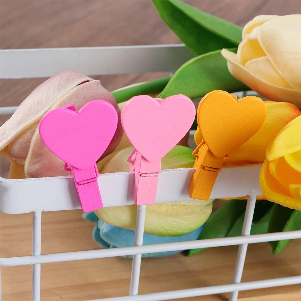Fashion Amusing Heart Love Wooden Photo Paper Peg Pin Clothespin Craft Clips