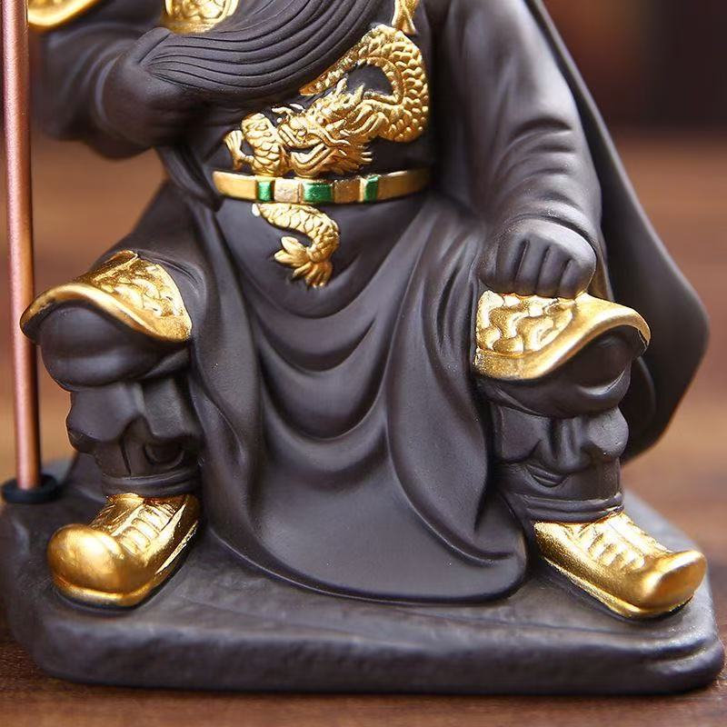 Ceramics God of WealthGuan Gong sculptures and figurines Chinese historical figures Home Room Office Wealth Luck Feng Shui Decor
