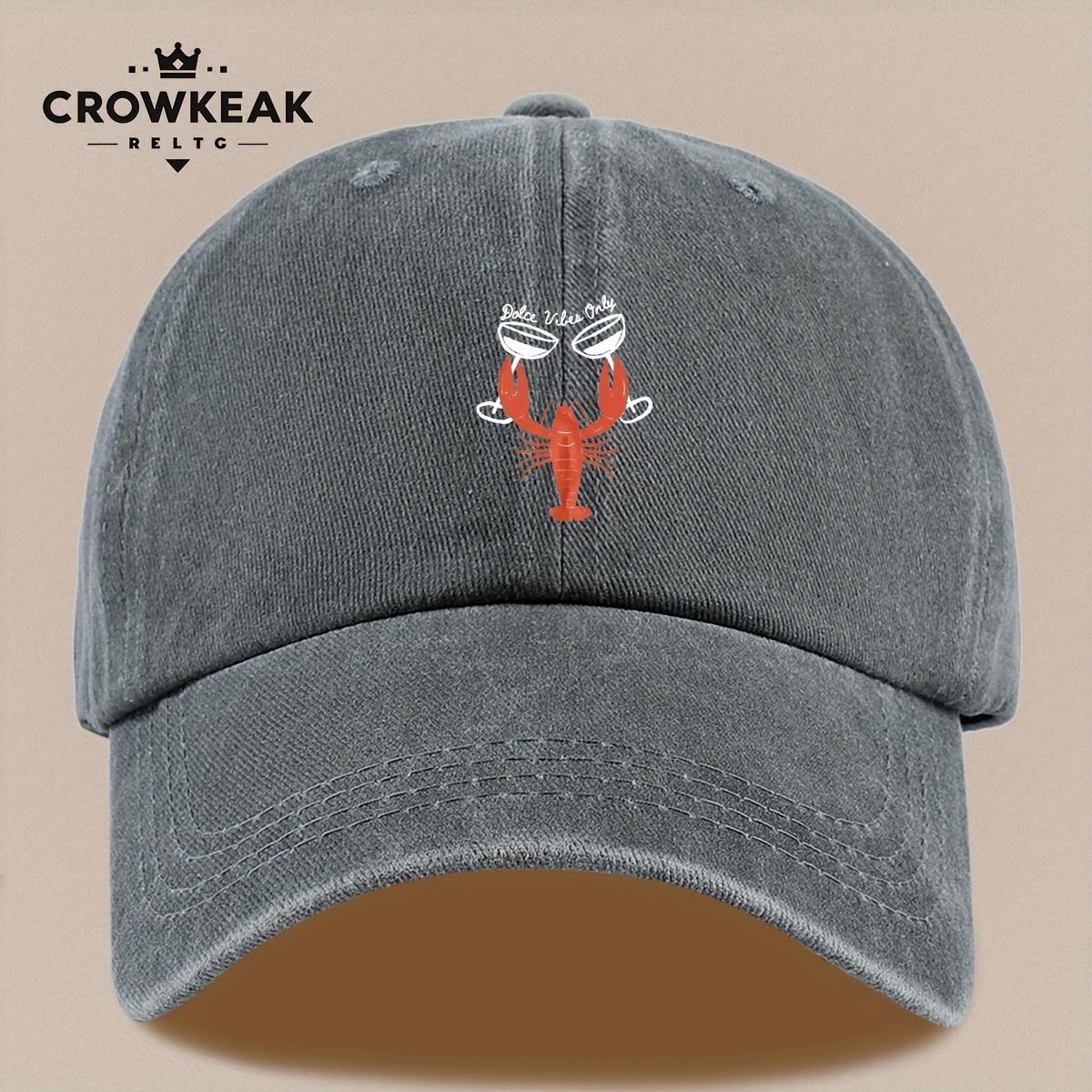 

1pc Dolce Vite Only Printed Baseball Cap Vintage Unisex Style with Playful Lobster DesignAppropriate for Any Season One Size