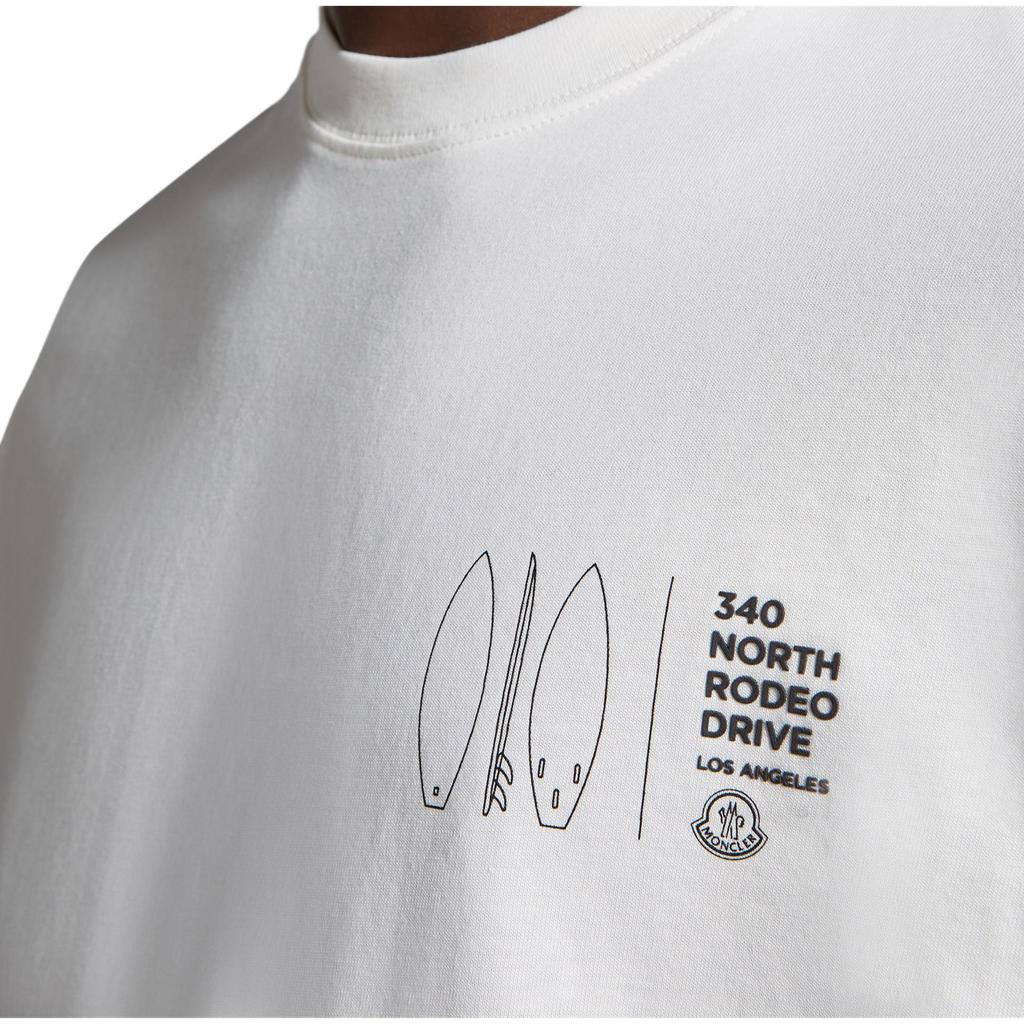 Moncler Printed Pattern Crew Neck Pullover Short Sleeve T-Shirt Men Tops White J10918C0004389AJS034