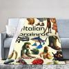 Italian Brainrot Funny AI Meme Blanket Flannel Print Tung Sahur Multi-function Ultra-Soft Throw Blanket Office Bedspread Quilt