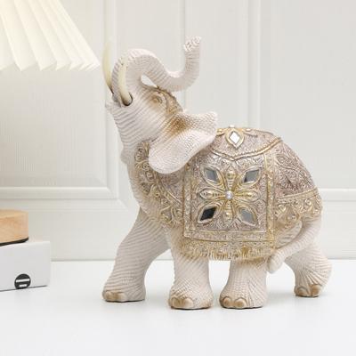 1pc Lucky Elephant Feng Shui Statue -Wealth AttractionDecor Authentic Sculpture for Home Office -Vibrant Figurine, Enhances Aest