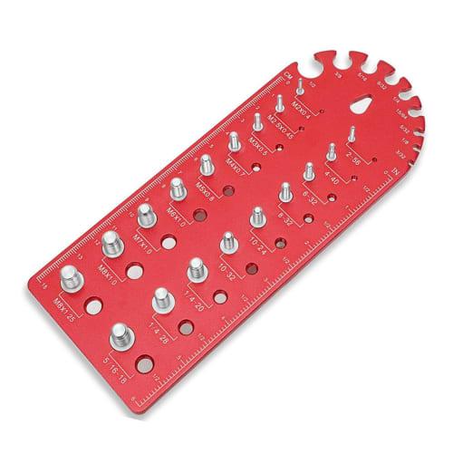 Nut and Bolt Thread Checker, Bolt Size and Thread Gauge, Aluminum Alloy Metric Thread Bolt Size and Thread Gauge, Wall-Mountable Bolt Thread Identific
