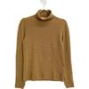Celine Brown Triomphe Embroidery High Neck Cashmere Pullover Knit Tops XS BrownUsed