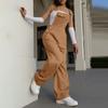 ZANZEA Women Casual Sleeveless Dungarees Long Jumpsuits Overalls