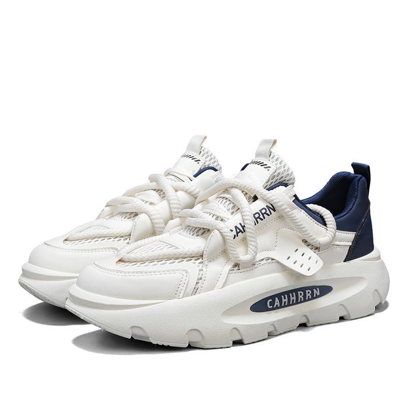 Sports and leisure shoes men's spring and summer mesh men's shoes breathable and versatile thick-soled height-increasing shoes student
