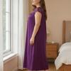 New Wholesale Short-sleeved Nightgown Women's Loose Casual Home Spring and Summer Milk Silk Large Size Solid Color Pajamas