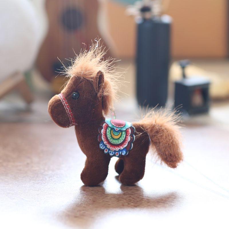 Horse Cute Mini Plush Keychain Pp Cotton Stuffed Animal Toy Gift Kids For
