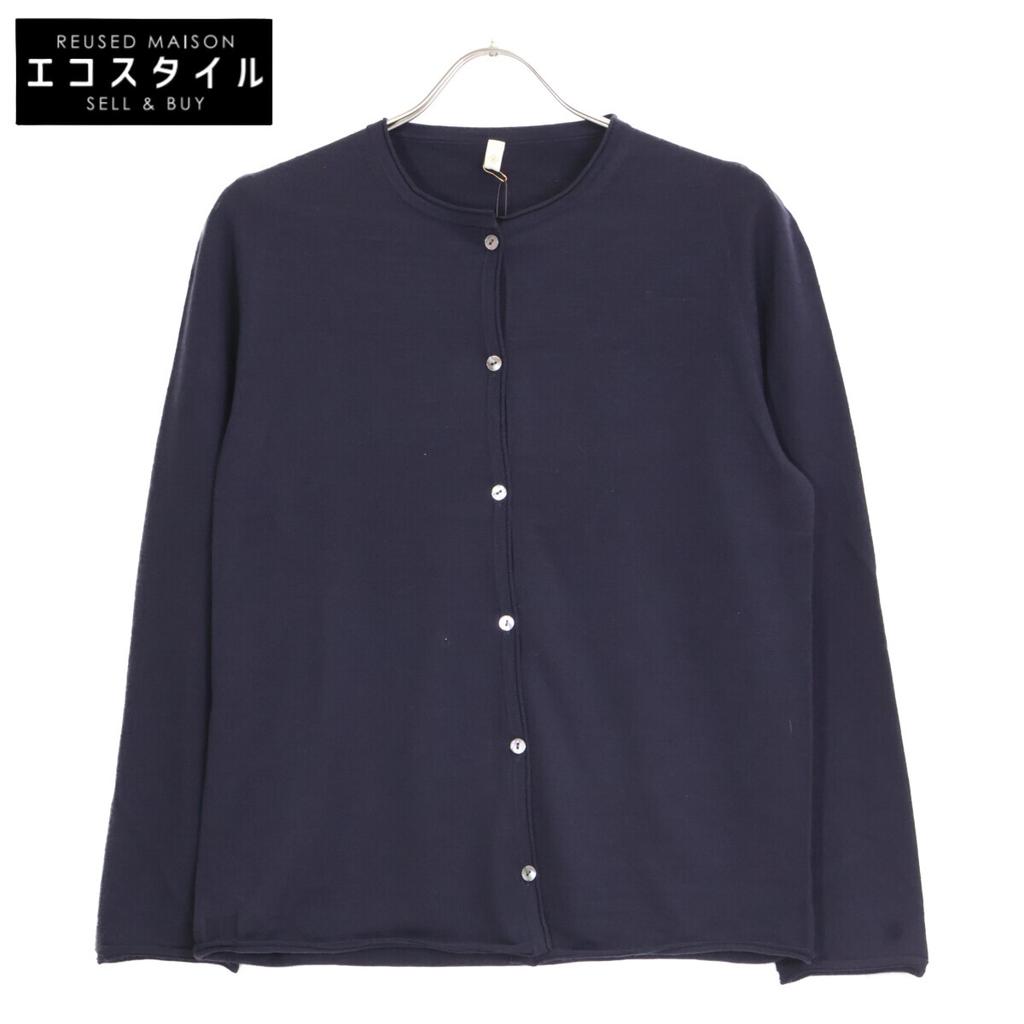 TOYOBOSHI SHURO 10IT-WC1003 Navy Wool Cashmere Cardigan Tops 2 NavyUsed