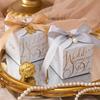 5/10Pcs Wedding Favors Boxes Candy Gift Boxes with Creative Ribbon Rectangle Paper Sweets Box for Engagement Party Anniverary