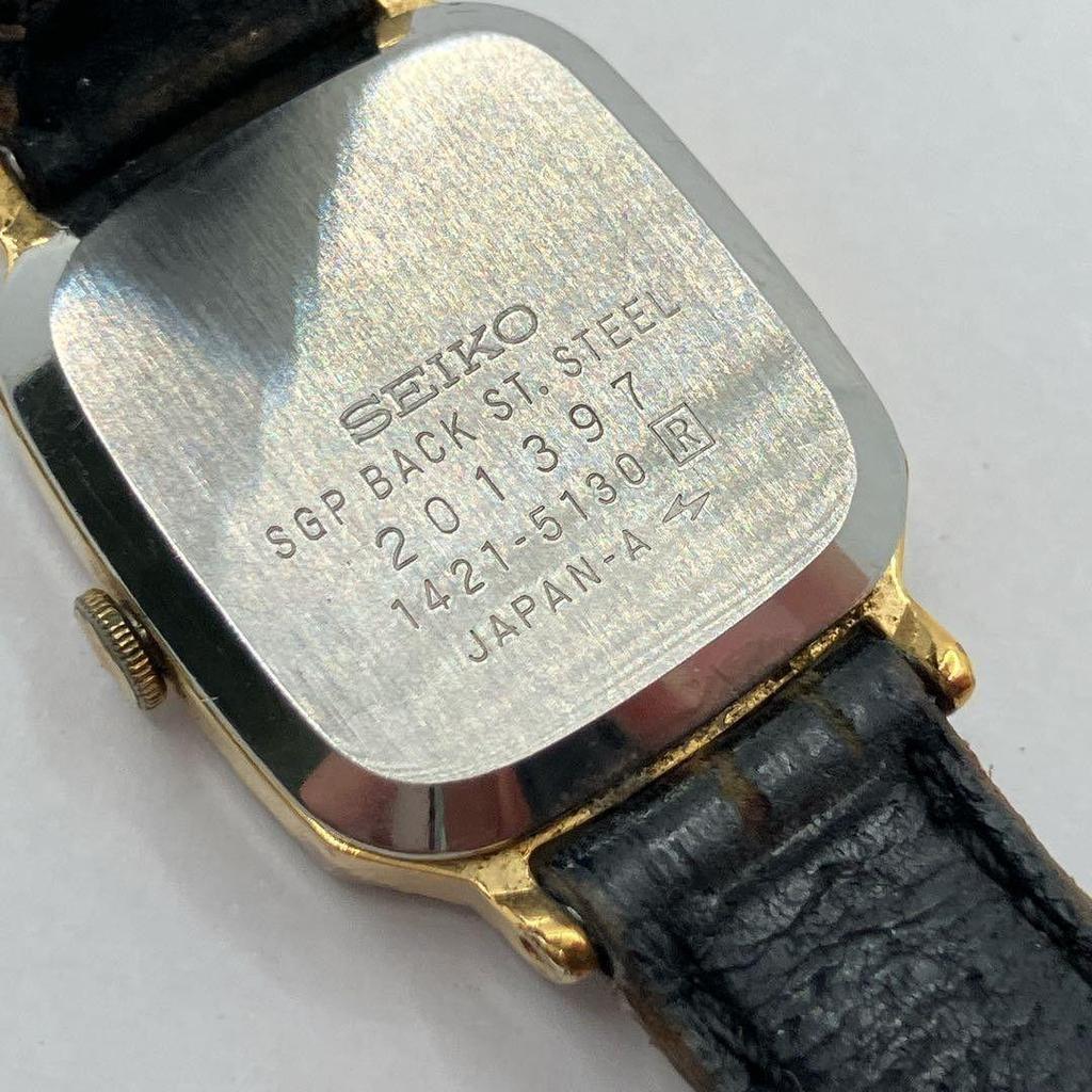 Used Working item Ladies SEIKO watch square new battery vintage