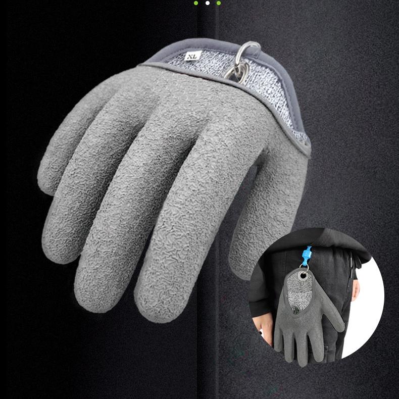 Outdoor Fishing Anti-puncture and Waterproof Latex Wrinkling Protection Gloves for Catching Fish and Preventing Slipping