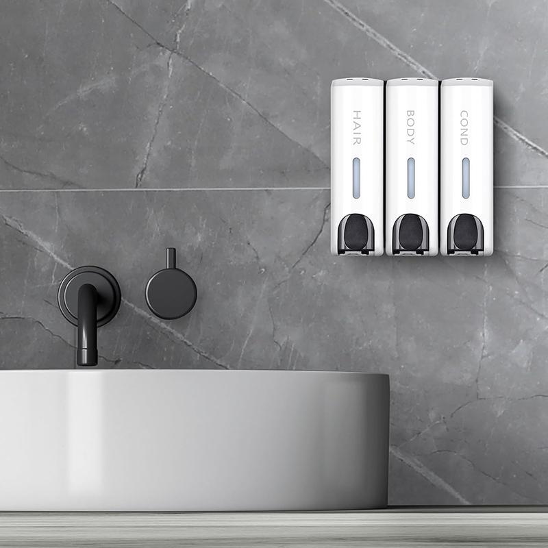 Badezimmer Automatischer Seifenspender Trio Wandmontierter Shampoo- und Spülungsspender, Spülungs-Duschgel-Spender-Set