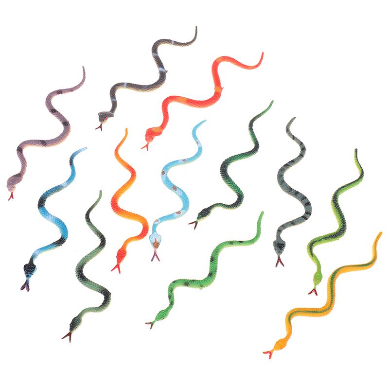 12Pcs High Simulation Toy Plastic Snake Model Funny Scary Snake Kids Gag Prank Funny Favor Toys Halloween Prank Prop For Decor