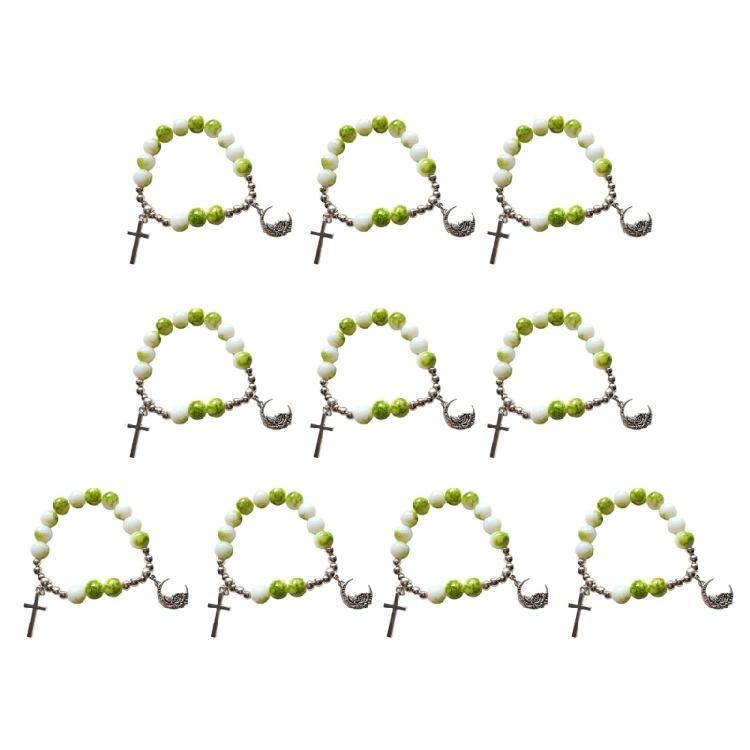 Adjustable Crosses Charm Beads Bracelets Fashionable Religious Jewelry for Men and Women