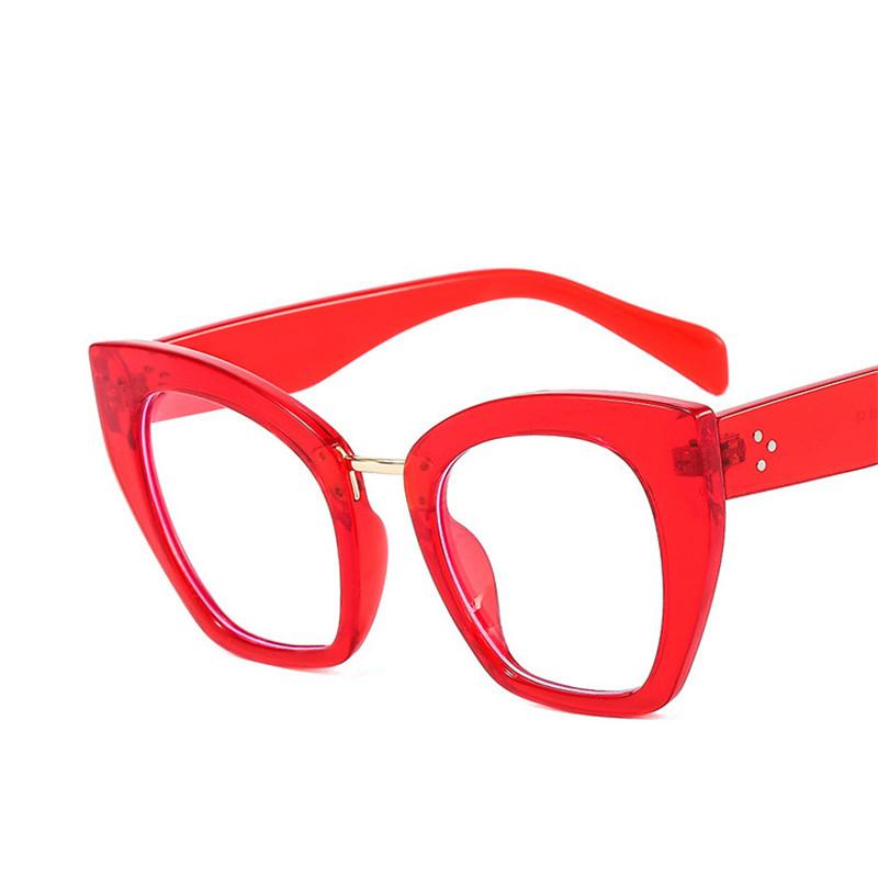 

Fashion Retro Women Glasses Print Big Frame Irregular Polygon Heavy Border Anti Blue Light Radiation Protection
